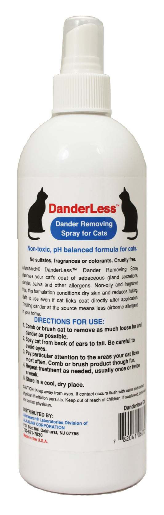 Allersearch DanderLess Dander Removing Spray for Cats 16 oz