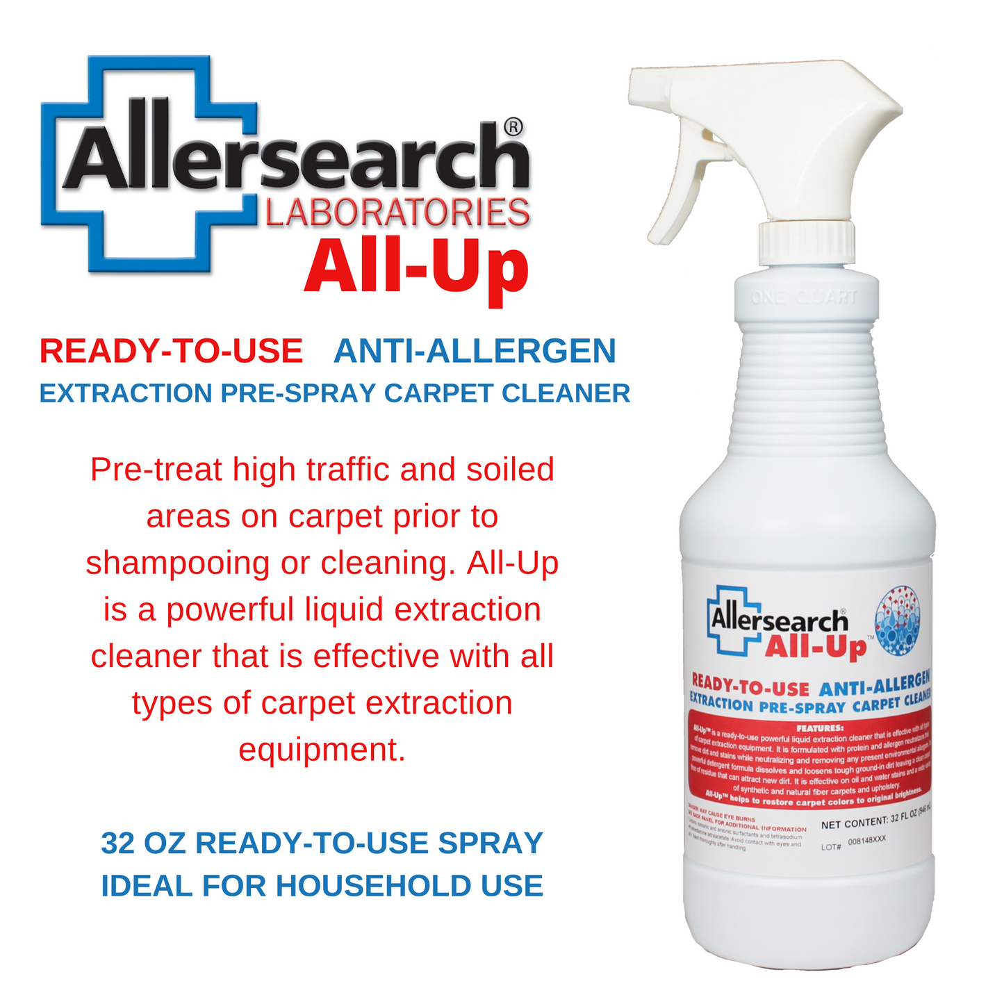 Allersearch All-Up Pre-Spray Carpet Cleaner 32 oz