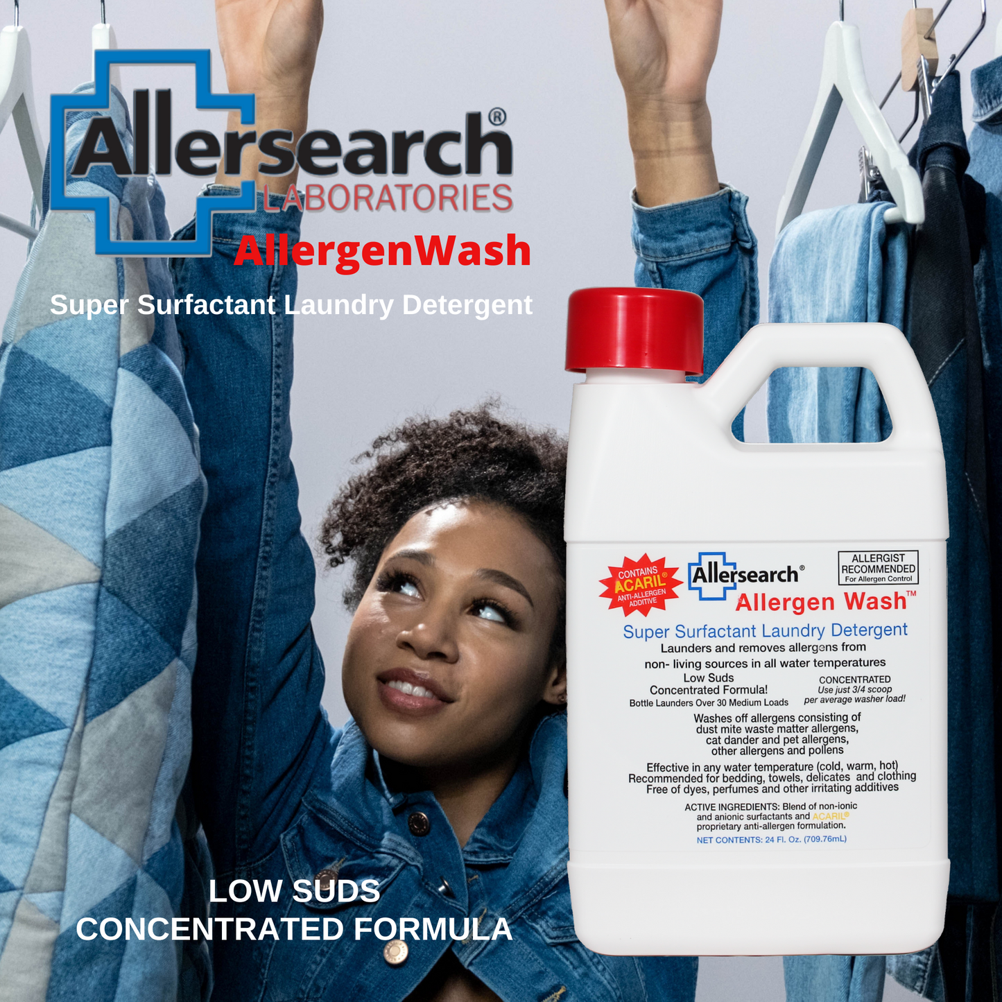 Allersearch Allergen Wash Super Surfactant Laundry Detergent 128 oz