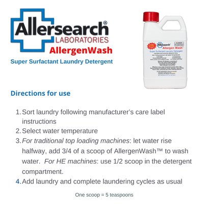 Allersearch Allergen Wash Super Surfactant Laundry Detergent 24 oz