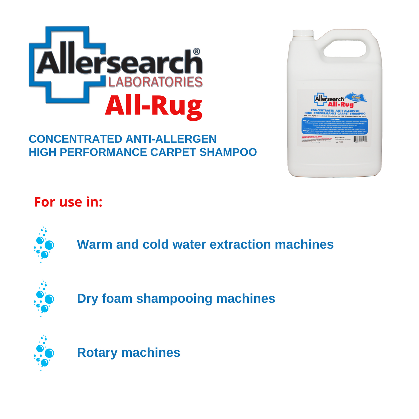 Allersearch All-Rug Anti-Allergen Carpet Shampoo 128 oz
