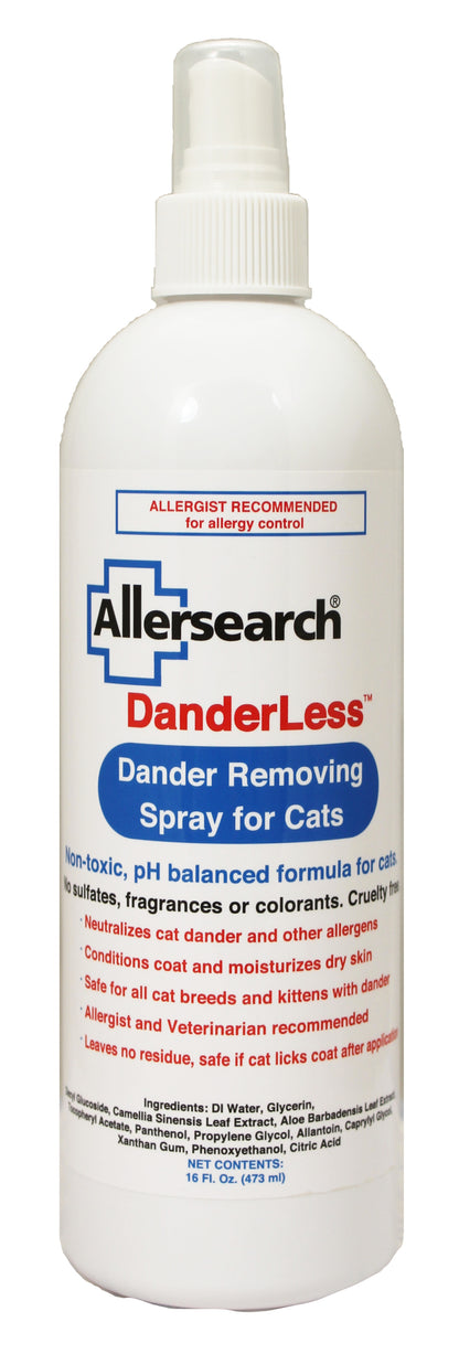 Allersearch DanderLess Dander Removing Spray for Cats 16 oz