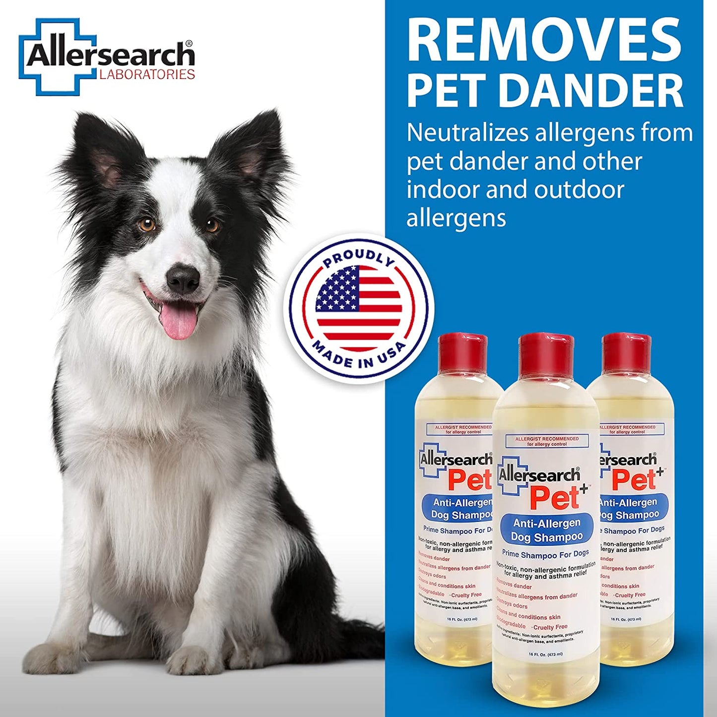 Allersearch Pet+ Anti-Allergen Dog Shampoo 16 oz