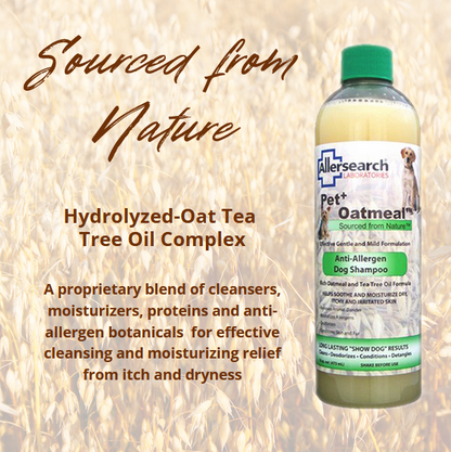 Allersearch Pet+ Oatmeal Anti-Allergen Dog Shampoo 16 oz